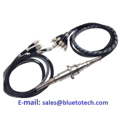 Волоконно-оптические вращающиеся соединения, волоконно-оптическое скользящее кольцо, вращающееся, 7 волокон, разъем FC, одномодельный, длительный срок службы, черный кабель